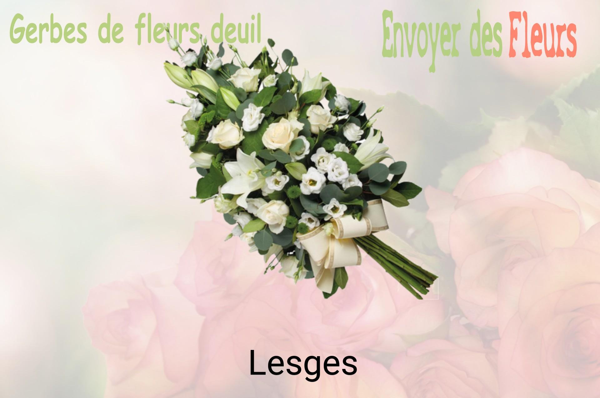 Gerbe de fleurs de deuil livrée à Lesges
